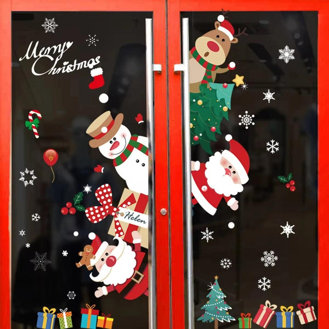 Kerst muurstickers - Vrolijk Kerstfeest decoratie voor thuis 2024 | Kerst ornamenten voor Nieuwjaar 2025