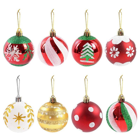 Ensemble de 6 boules de Noël – Décoration festive pour sapins de Noël