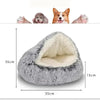 Round Cat Cushion – 2-in-1 Semi-Closed Soft Plush Pet Bed for Cats and Small Dogs