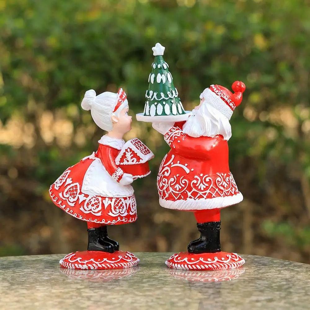 Sig. e Sig.ra Kerstman Statue di Natale