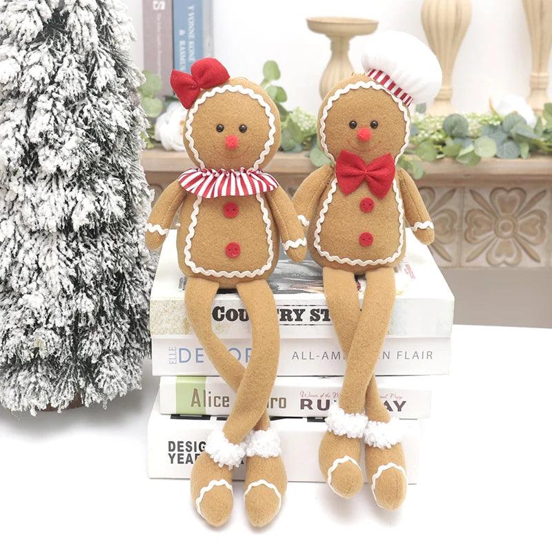 Kerst Nieuwjaar Decoratie voor Thuis – Pluche Pop Gemberbrood Man Kerstboom Hang Ornament – Binnen Hanger Kind Cadeau Decor 2024