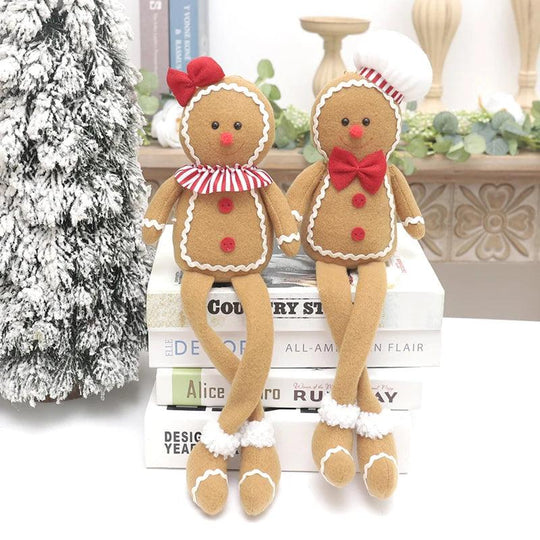 Kerst Nieuwjaar Decoratie voor Thuis – Pluche Pop Gemberbrood Man Kerstboom Hang Ornament – Binnen Hanger Kind Cadeau Decor 2024