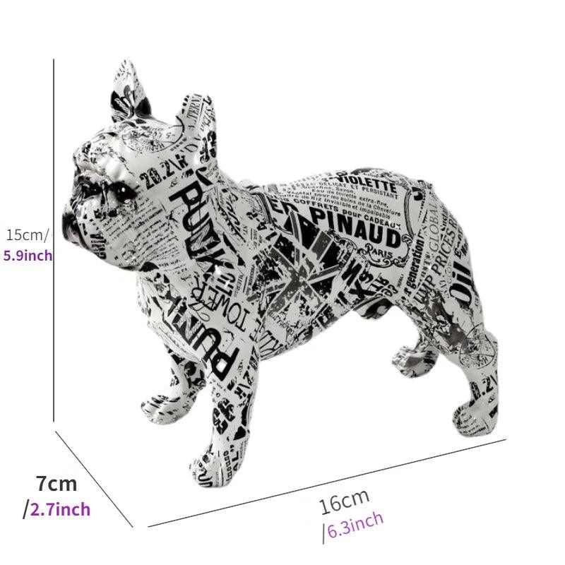 Colorful French Bulldog Wax Figurine - Pet Dog DIY Graffiti Craft & Desk Decoration