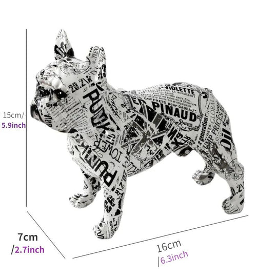 Colorful French Bulldog Wax Figurine - Pet Dog DIY Graffiti Craft & Desk Decoration
