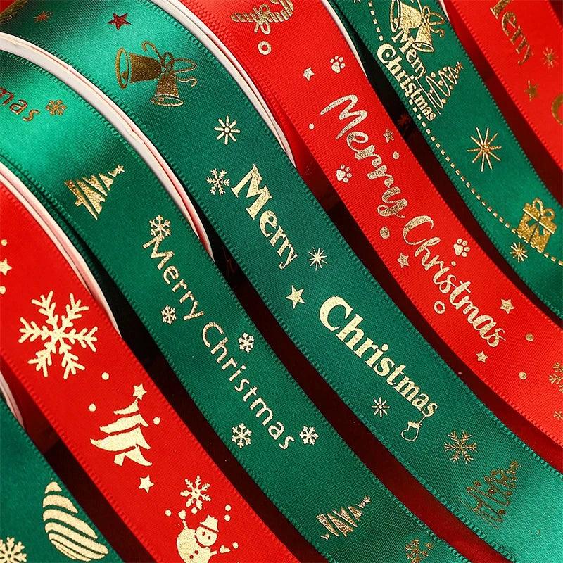 5 Yards Nastro di Natale – Nastro in Poliestere Stampato per Decorazione e Fai-da-te