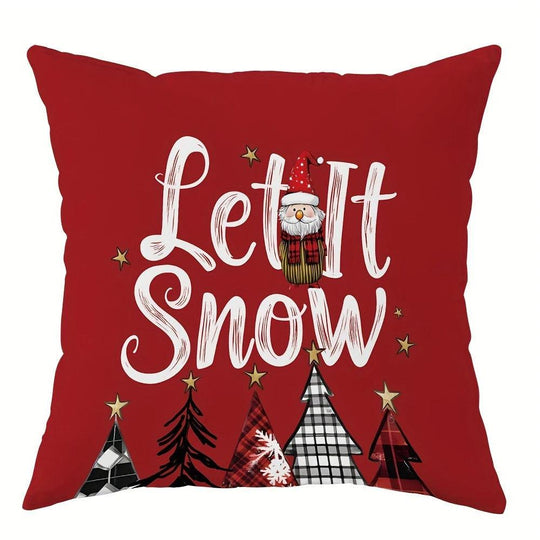 Christmas Decoration Pillowcase - Cheerful Santa Christmas Tree Pattern, Sofa Cushion Cover