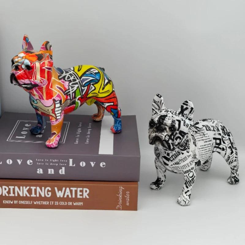Colorful French Bulldog Wax Figurine - Pet Dog DIY Graffiti Craft & Desk Decoration