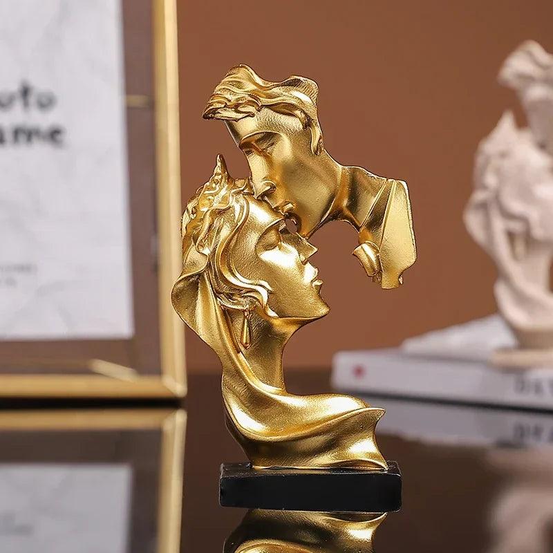 Mini statua in resina amanti - modello in posizione di bacio - ornamento per decorazione casa