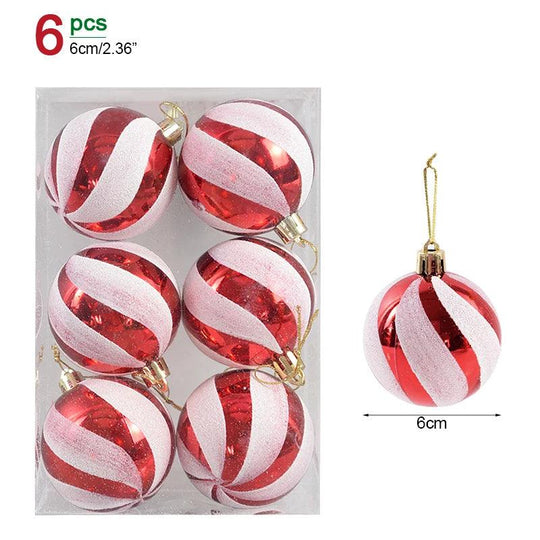 Ensemble de 6 boules de Noël – Décoration festive pour sapins de Noël