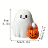 Schattig Spookbeeldje dat Pompoen vasthoudt Harsbeeldje | Halloween