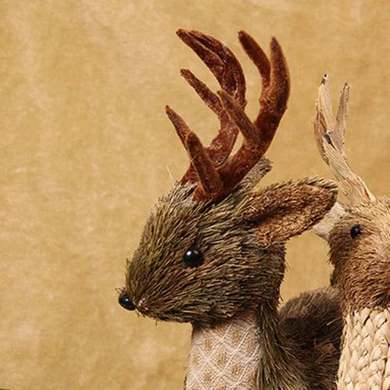 Ornament with straw head and moose