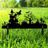 Halloween Heksenkasteel Ornament Zwart Ijzer Metalen Silhouet met Projectie