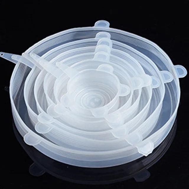 6 Stuks Siliconen Deksel Stretch Dekens voor Keuken, Magnetron, Voedsel Dekking, Komdeksels, Elastische Siliconen Lids Universeel Geschikt