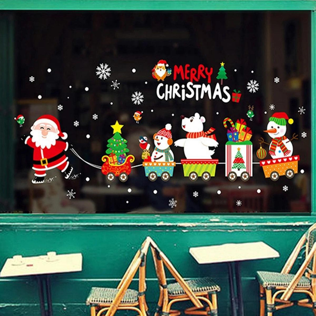 Kerst muurstickers - Vrolijk Kerstfeest decoratie voor thuis 2024 | Kerst ornamenten voor Nieuwjaar 2025