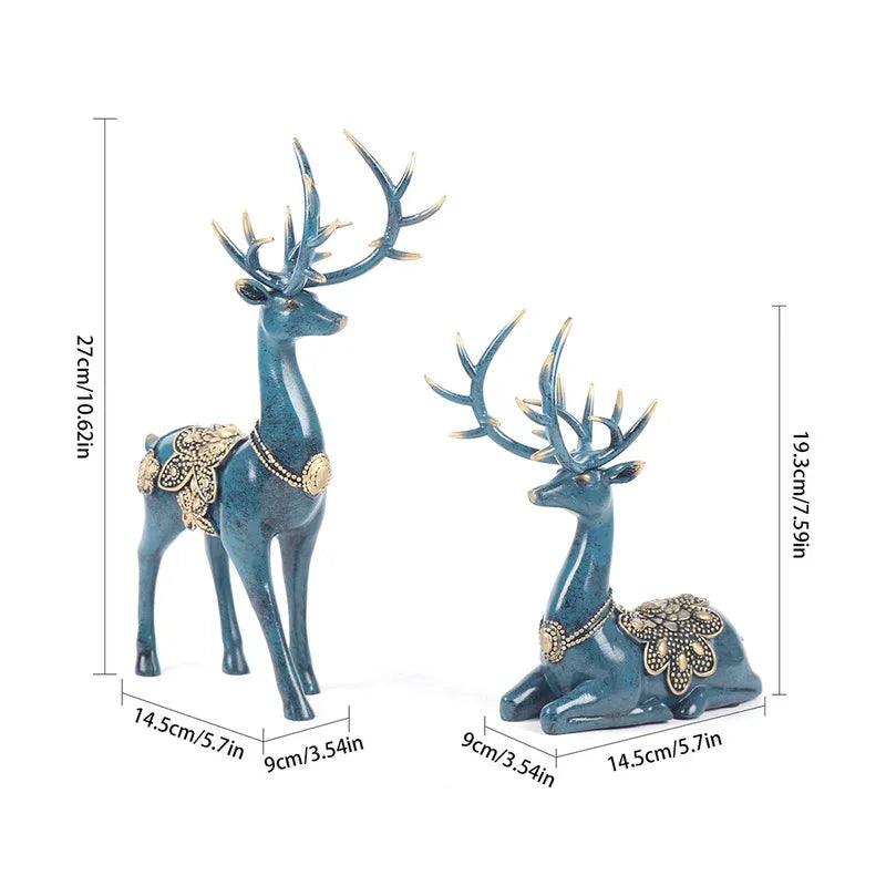 Luxe Grote Herten Resin Beeld | Vintage Boekenhoek & Bureau Decoratie | Woonkamer & Kantoor Kunstfiguren