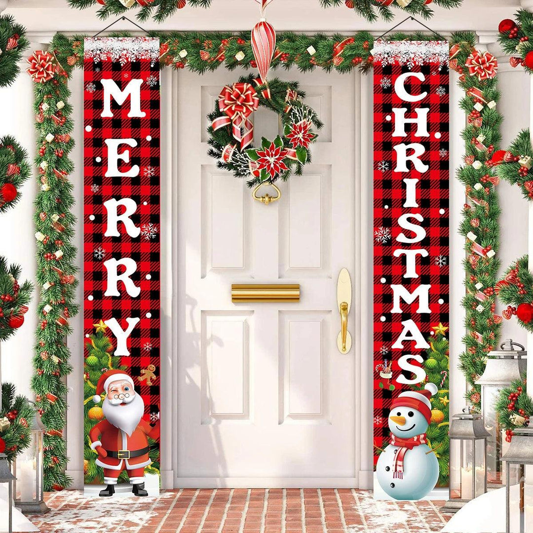 Vrolijk Kerstmis Deur Banier Decoratie - Kerstmis 2024 Decor voor Thuis