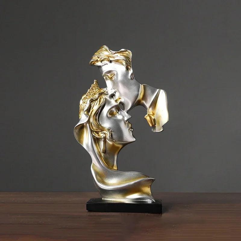 Mini statua in resina amanti - modello in posizione di bacio - ornamento per decorazione casa