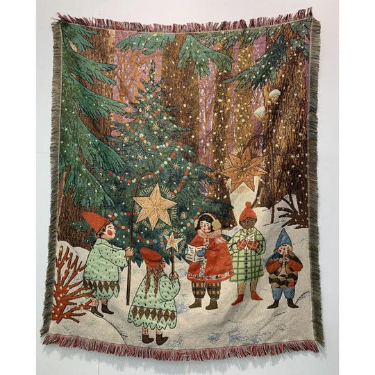 Coperta regalo di Capodanno 2024 – Schiaccianoci Albero di Natale Stella Copriletto e Plaid in pile morbido per decorazioni natalizie a casa