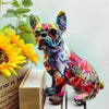 Colorful French Bulldog Wax Figurine - Pet Dog DIY Graffiti Craft & Desk Decoration