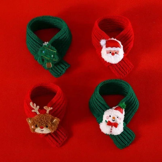 Cappello con polsino di Babbo Natale per animali domestici – Costume caldo lavorato a maglia per gatti e cani – Design cartone animato renna pupazzo di neve