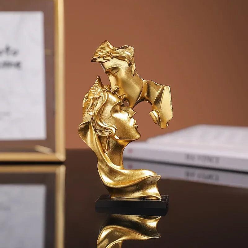 Mini statua in resina amanti - modello in posizione di bacio - ornamento per decorazione casa