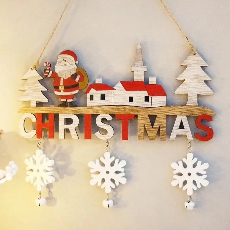 2024 Houten Kersthangers - Deur Muur Xmas Decor, Boom Hang Ornamenten voor Gelukkig Nieuwjaar 2025