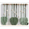 Leaf Macramé Wandkleed - Boho Kamerdecoratie, Geweven Aesthetisch Wandtapijt voor Huis, Kamer & Bruiloft Versiering in Groen