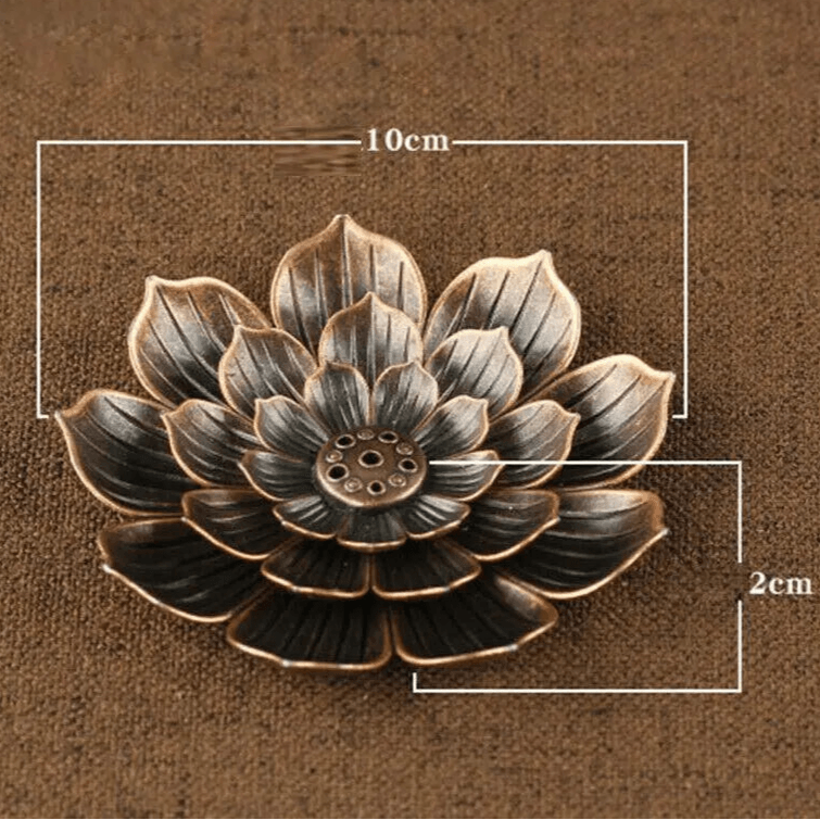 3-in-1 Wierookhouder | Lotus Design Alloy Wierookbrander voor Yoga, Sage & Sandelhout | Bronzen Basis - Huisdecoratie & Kerstcadeau