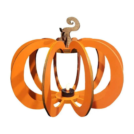 Lanterne à thé en bois en forme de citrouille - support créatif pour bougie d'automne