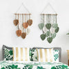 Leaf Macramé Wandkleed - Boho Kamerdecoratie, Geweven Aesthetisch Wandtapijt voor Huis, Kamer & Bruiloft Versiering in Groen