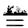 Halloween Heksenkasteel Ornament Zwart Ijzer Metalen Silhouet met Projectie