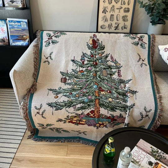 Coperta regalo di Capodanno 2024 – Schiaccianoci Albero di Natale Stella Copriletto e Plaid in pile morbido per decorazioni natalizie a casa