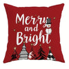 Christmas Decoration Pillowcase - Cheerful Santa Christmas Tree Pattern, Sofa Cushion Cover