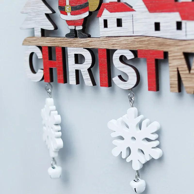 2024 Houten Kersthangers - Deur Muur Xmas Decor, Boom Hang Ornamenten voor Gelukkig Nieuwjaar 2025