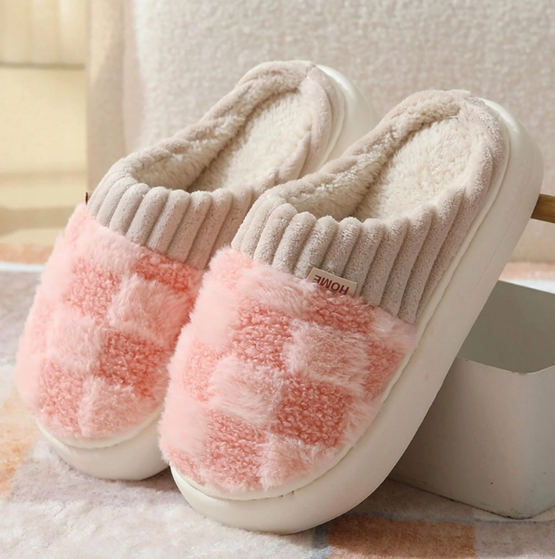 Unisex knusse pantoffels | Geruit ontwerp