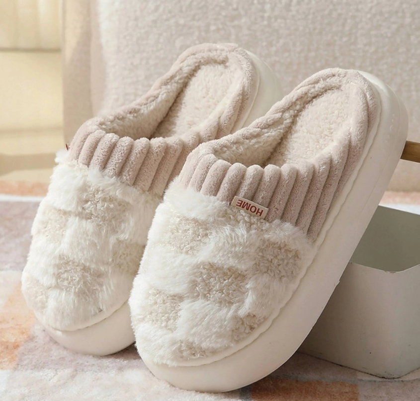 Unisex knusse pantoffels | Geruit ontwerp