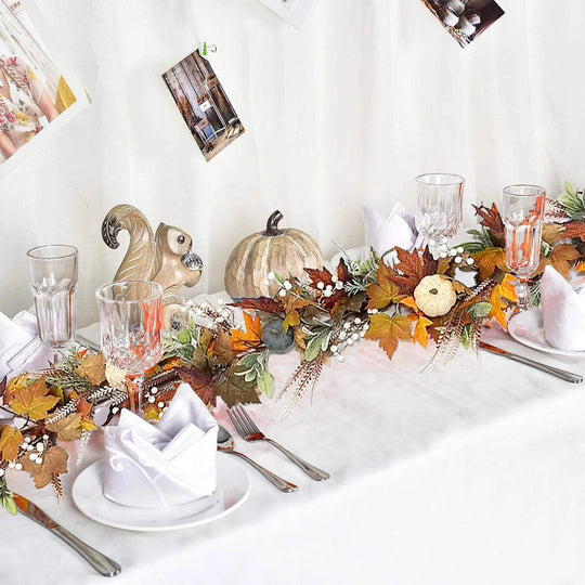 Herfst Pompoen & Esdoornbladkrans Set voor Voordeuren & Buitendecoratie