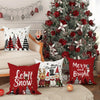 Christmas Decoration Pillowcase - Cheerful Santa Christmas Tree Pattern, Sofa Cushion Cover
