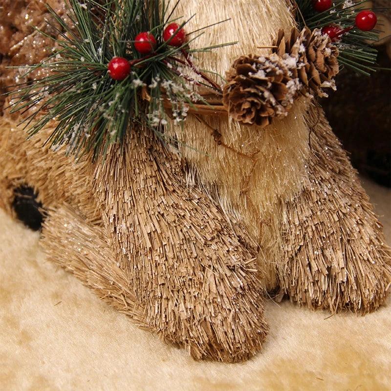 Rustic sitting reindeer for home & garden decoration