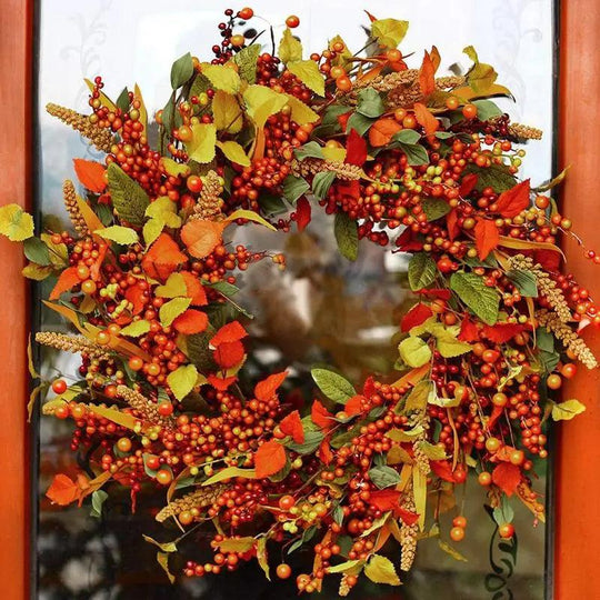 Corona autunnale per porta