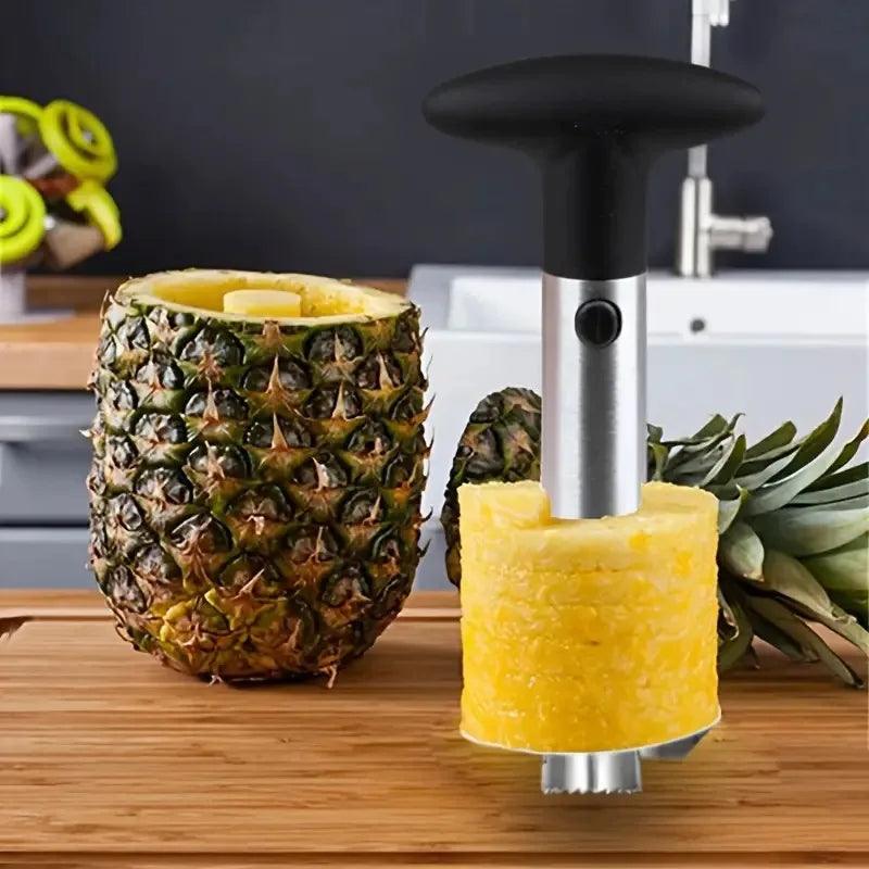 Rimuovi nocciolo di ananas in acciaio inossidabile e taglierina - Coltello affilato sbucciatore e separatore di frutta, strumento essenziale da cucina
