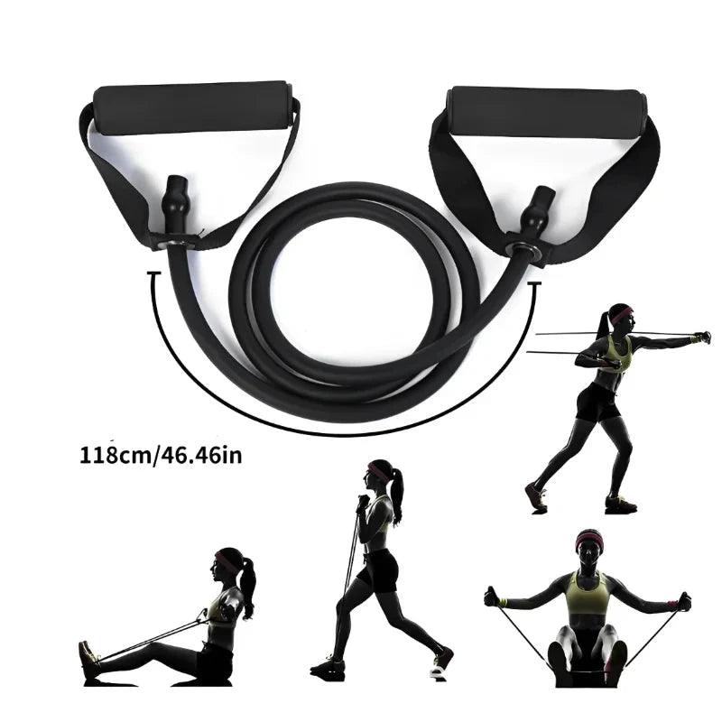 Bandes de résistance avec poignées – Entraînement d'exercice pour hommes et femmes – Équipement de musculation pour la maison