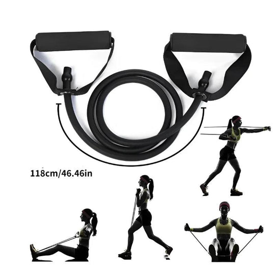 Bandes de résistance avec poignées – Entraînement d'exercice pour hommes et femmes – Équipement de musculation pour la maison