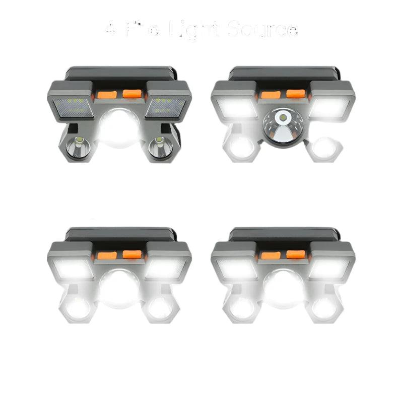 Lampe frontale rechargeable 5-LED - Étanche et puissante lampe extérieure