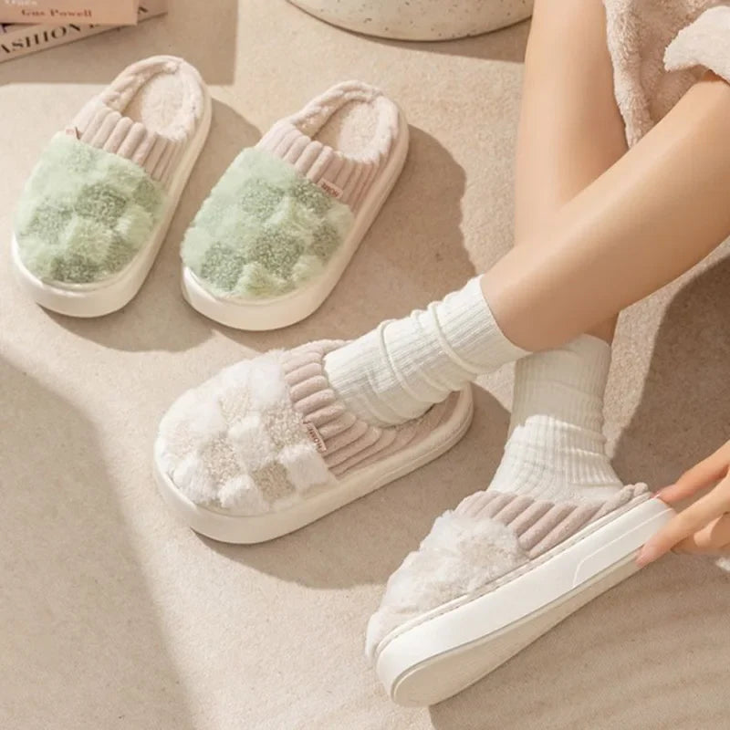 Unisex knusse pantoffels | Geruit ontwerp