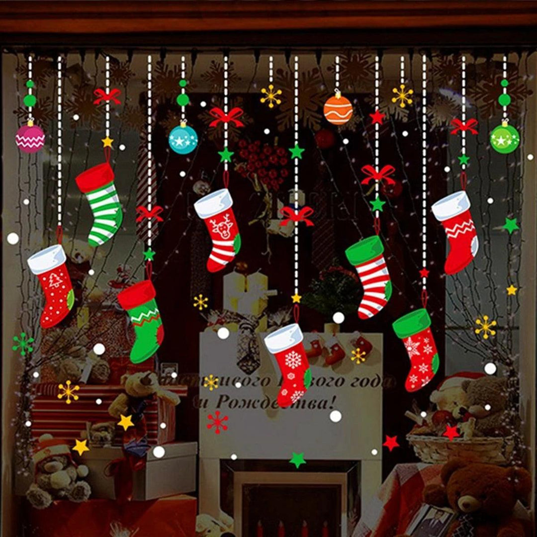 Kerst muurstickers - Vrolijk Kerstfeest decoratie voor thuis 2024 | Kerst ornamenten voor Nieuwjaar 2025