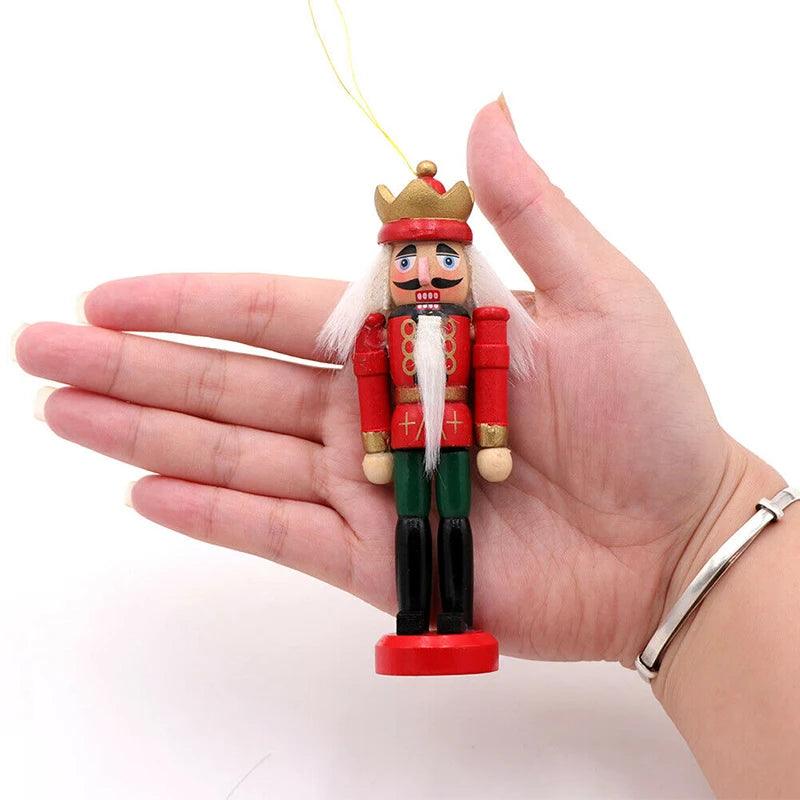 6 pezzi Mini Schiaccianoci in Legno – Decorazioni e Ornamenti per Albero di Natale