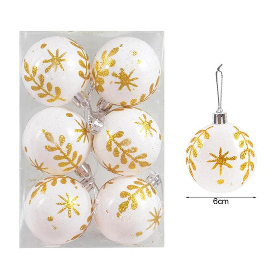 Ensemble de 6 boules de Noël – Décoration festive pour sapins de Noël