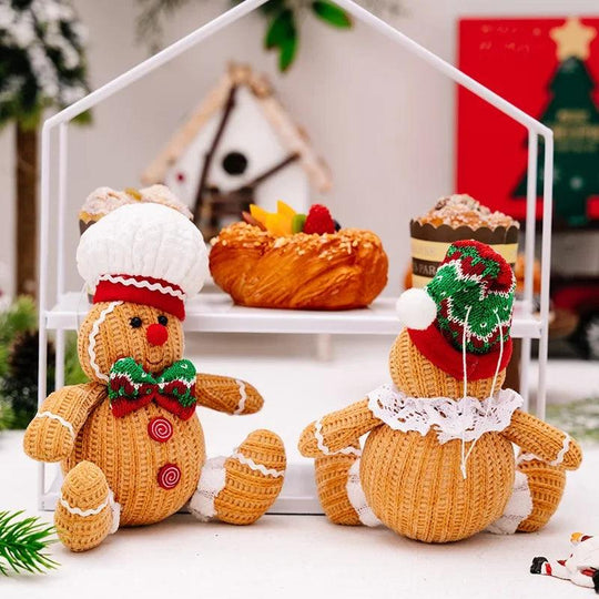 Peperkoekman seduto bambola decorazione albero di Natale