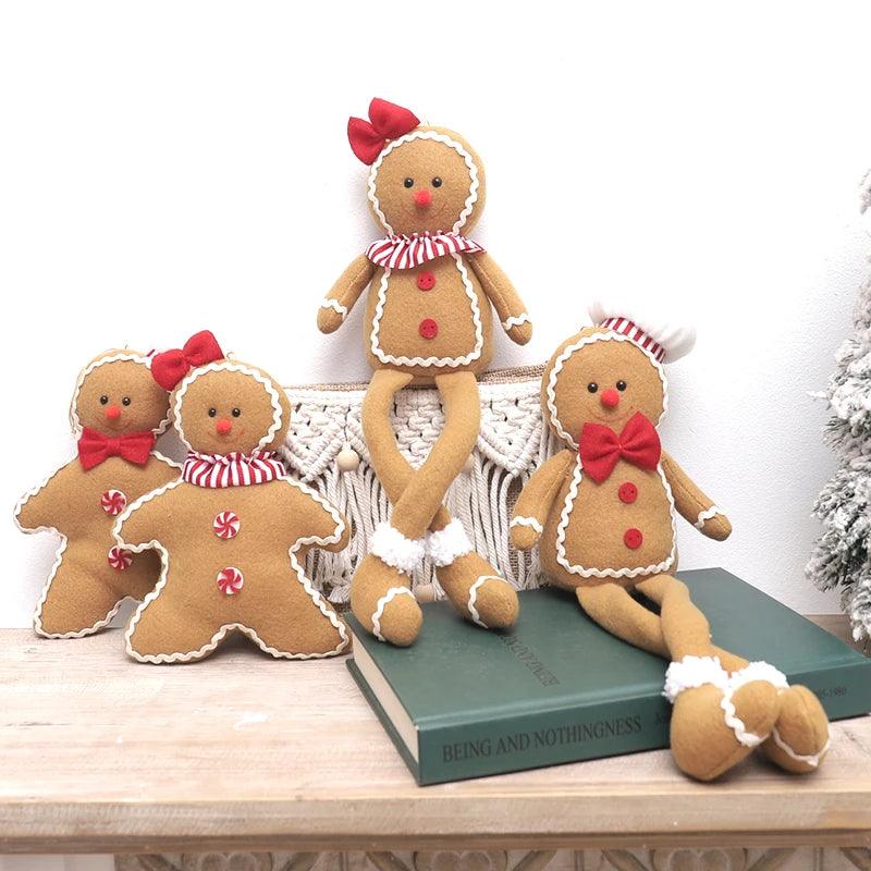Christmas New Year Decoration for Home – Plush Doll Gingerbread Man Christmas Tree Hanging Ornament – Indoor Hanger Child Gift Decor 2024